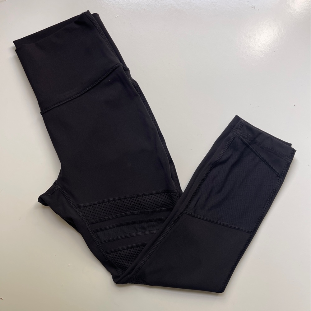 Lululemon Black Leggings with Mesh Detail